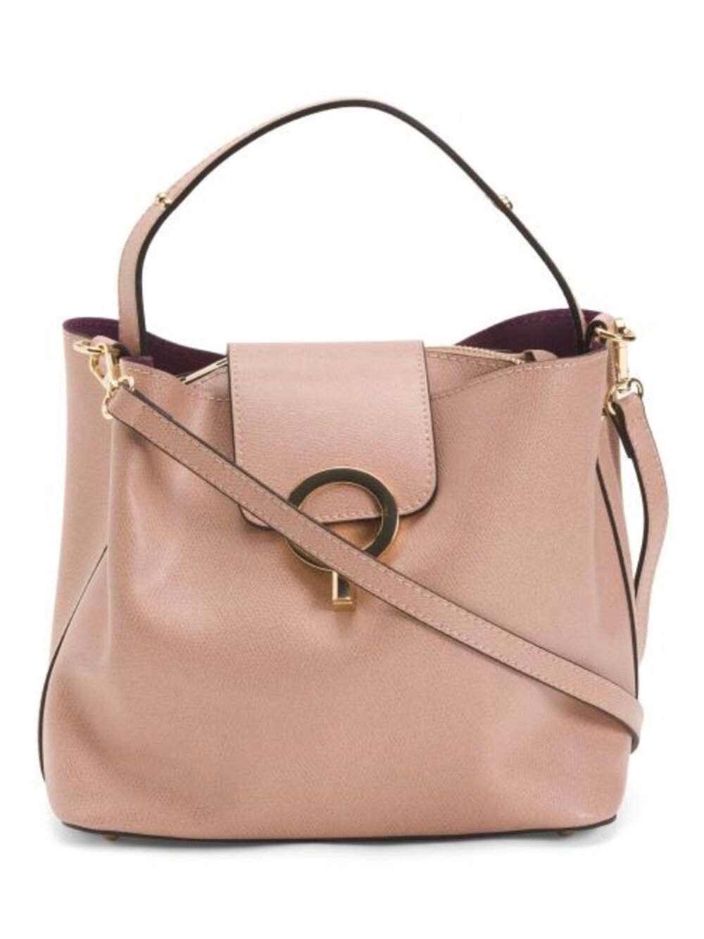 CHEVAL Made In Italy Leather Satchel With Round Hardware
